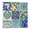 Wallfluent Panneau Mural TV 50x50 cm Motifs Céramiques En Mosaïque 4 pièces- Lambris Mural