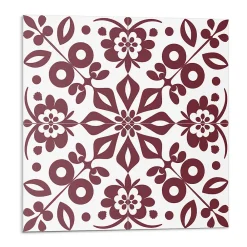 Wallfluent Panneau Mural TV 50x50 cm Motif Floral Avec Des Feuilles 4 pièces- Lambris Mural