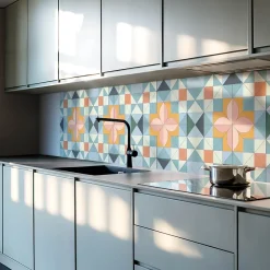 Wallfluent Panneau Mural TV 100x50 cm Géométrie Des Formes 1 pièce- Lambris Mural