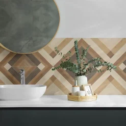 Wallfluent Panneau Mural TV 100x50 cm Motif De Panneau En Bois 1 pièce- Lambris Mural