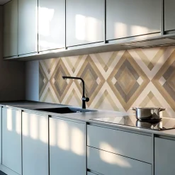 Wallfluent Panneau Mural TV 100x50 cm Motif De Panneau En Bois 1 pièce- Lambris Mural