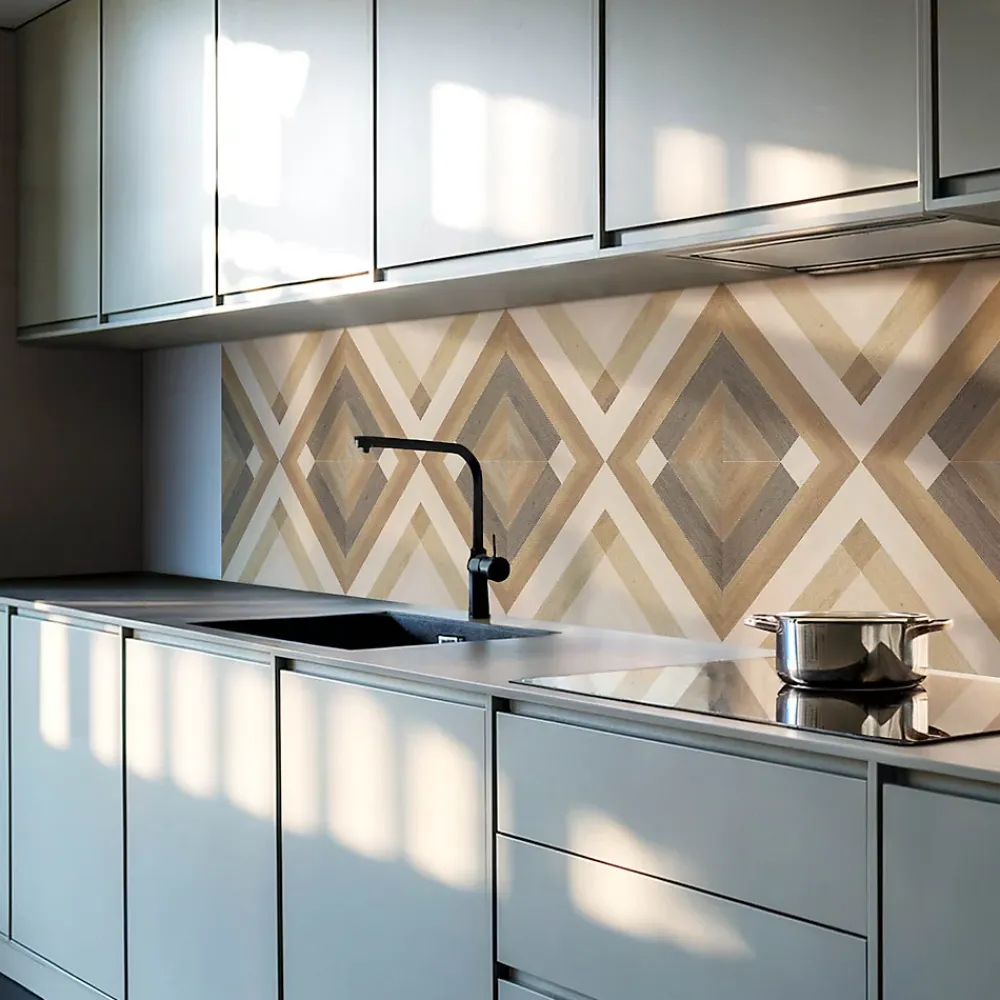 Wallfluent Panneau Mural TV 100x50 cm Motif De Panneau En Bois 1 pièce- Lambris Mural