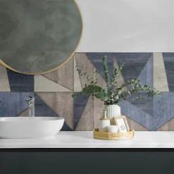 Wallfluent Panneau Mural 100x50 cm Motif À Chevrons 1 pièce- Lambris Mural