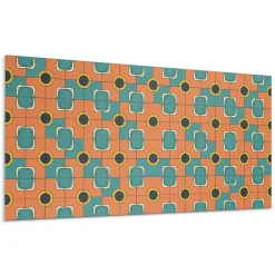 Wallfluent Panneau Mural 100x50 cm Triangles Géométriques Dans L'agencement 1 pièce- Lambris Mural