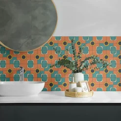 Wallfluent Panneau Mural 100x50 cm Triangles Géométriques Dans L'agencement 1 pièce- Lambris Mural
