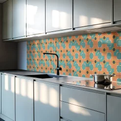 Wallfluent Panneau Mural 100x50 cm Triangles Géométriques Dans L'agencement 1 pièce- Lambris Mural