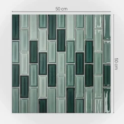 Wallfluent Panneau Mural 50x50 cm Mosaïque Rectangulaire Dans Les Tons 4 pièces- Lambris Mural