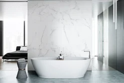 Dumaplast Panneau PVC Calacatta blanc marbré 40 x 260 cm Dumawall- Dalle Murale Pvc