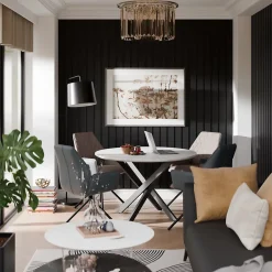 Radex Panneau tasseau décoratif Maya en MDF noir 275X90CM ép.14mm- Panneau Tasseau Bois
