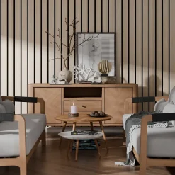 Radex Panneau tasseau décoratif Maya en MDF effet frêne 275X60CM ép.14mm- Panneau Tasseau Bois