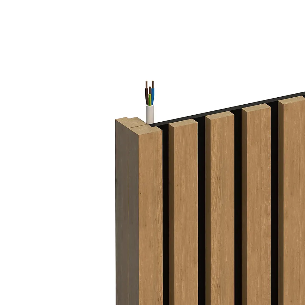 Panneau tasseau décoratif en MDF noir 60 x 280 cm- Panneau Tasseau Bois