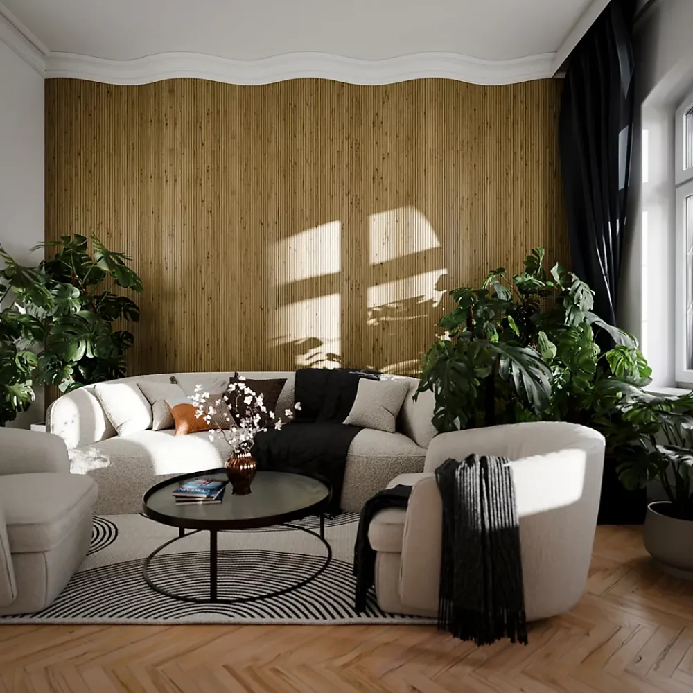 Radex Panneau Tasseau Bois<Panneau tasseau flexible MDF Ella effet chêne clair 275X90 cm