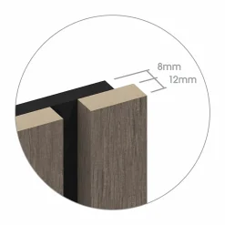 Foge Panneau tasseau MDF coloris chêne sombre 280 x 60 cm- Panneau Tasseau Bois