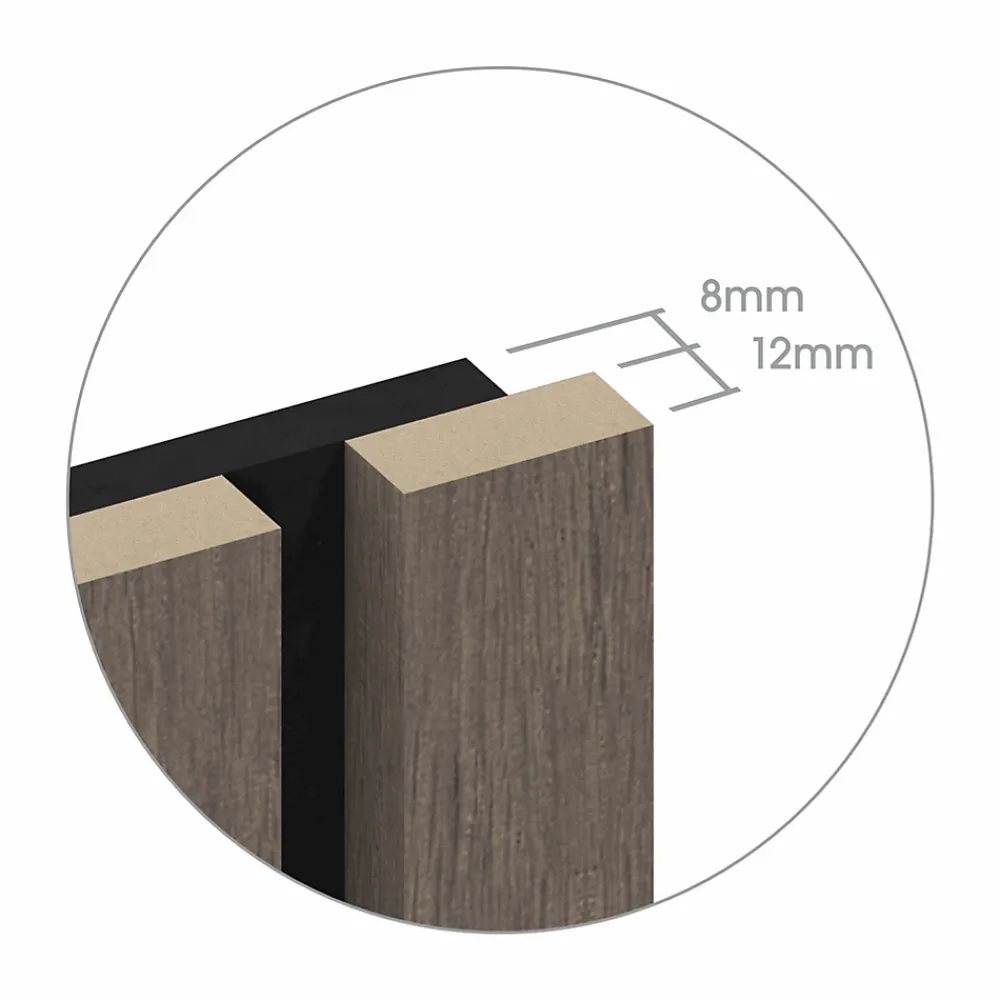 Foge Panneau tasseau MDF coloris chêne sombre 280 x 60 cm- Panneau Tasseau Bois