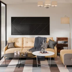 Radex Panneau Tasseau Bois|Panneau Décoratif En Bois<Panneau tasseau MDF Joy décor diagonal noir 240X90 cm