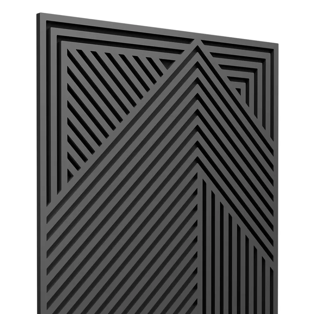 Radex Panneau Tasseau Bois|Panneau Décoratif En Bois<Panneau tasseau MDF Joy décor diagonal noir 240X90 cm