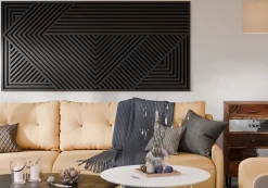 Radex Panneau Tasseau Bois|Panneau Décoratif En Bois<Panneau tasseau MDF Joy décor diagonal noir 240X60 cm