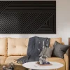 Radex Panneau tasseau MDF Joy décor diagonal noir 140X90 cm- Panneau Tasseau Bois|Panneau Décoratif En Bois
