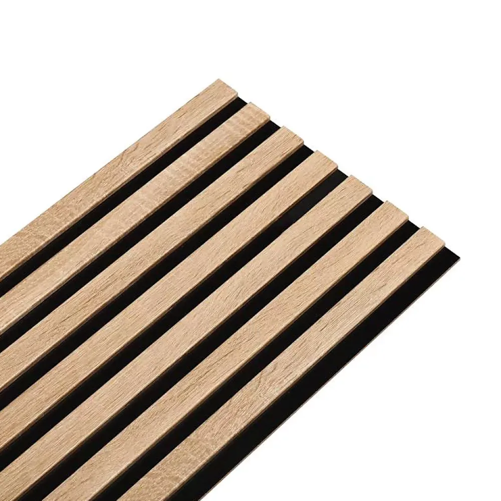 Decoon Panneau tasseaux bois 250 x 30 x 1,4 cm décor chêne / fond rigide noir - 0,75m²- Panneau Tasseau Bois