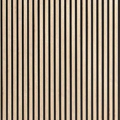 Decoon Panneau tasseaux bois 250 x 30 x 1,4 cm décor chêne / fond rigide noir - 0,75m²- Panneau Tasseau Bois