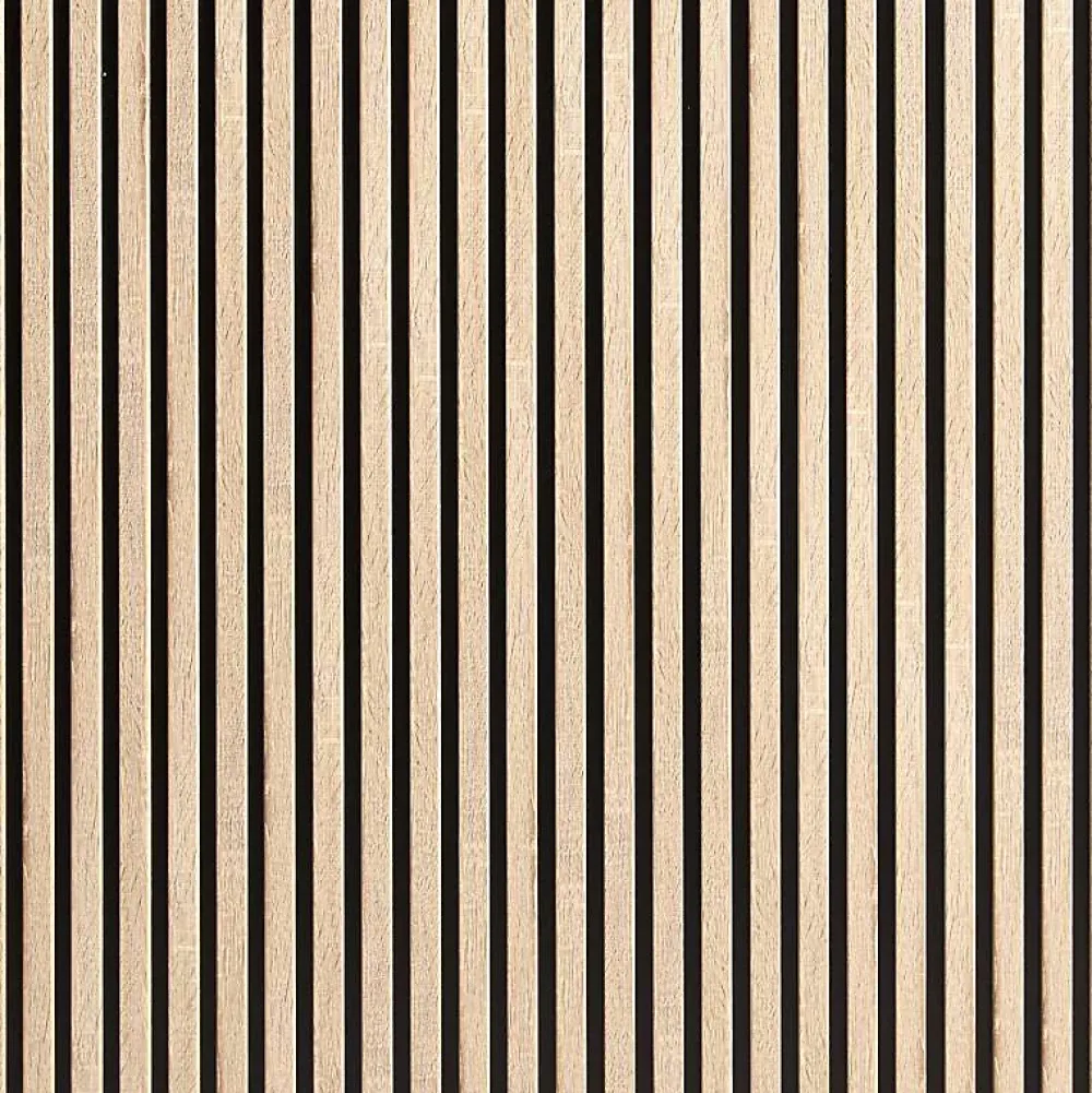 Decoon Panneau tasseaux bois 250 x 30 x 1,4 cm décor chêne / fond rigide noir - 0,75m²- Panneau Tasseau Bois