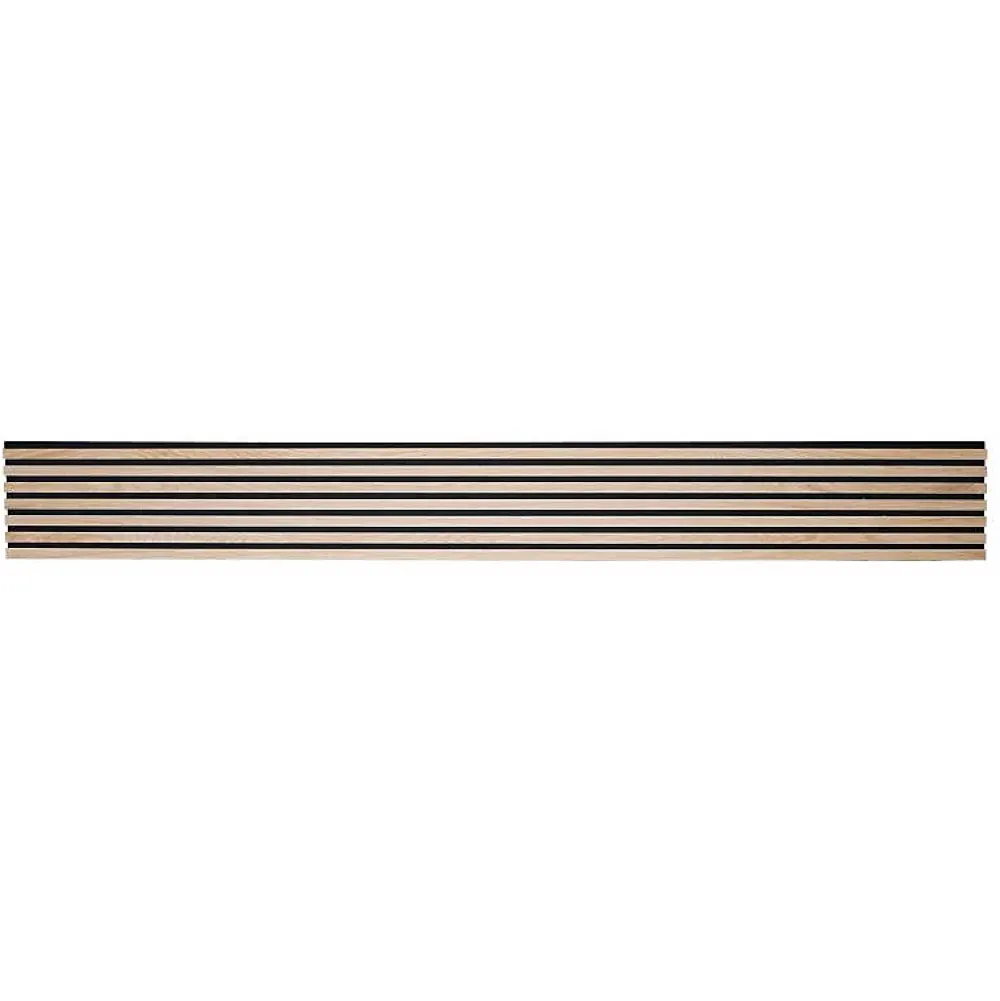 Decoon Panneau Tasseau Bois<Panneau tasseaux bois 250 x 30 x 1cm - Lamelles chêne clair véritable fond noir - 0,75m²