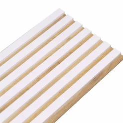 Decoon Panneau tasseaux bois 250 x 30 x 1,4 cm décor blanc / fond rigide chêne - 0,75m²- Panneau Tasseau Bois