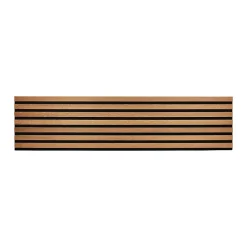 Decoon Panneau tasseaux bois 120 x 30 x 1cm - Lamelles chêne doré véritable fond noir - 0,36m²- Panneau Tasseau Bois