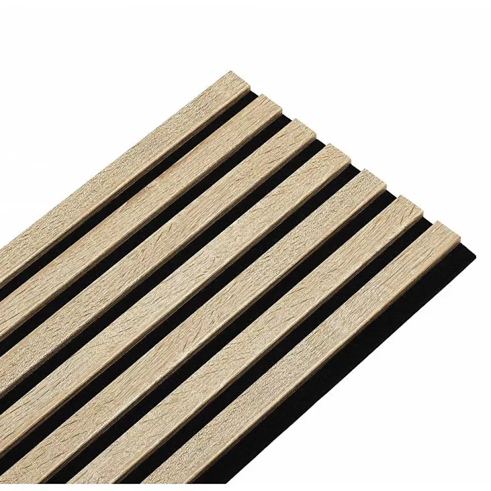 Decoon Panneau tasseaux bois 250 x 30 x 1,9 cm - décor chêne clair fond noir - 0,75m²- Panneau Tasseau Bois