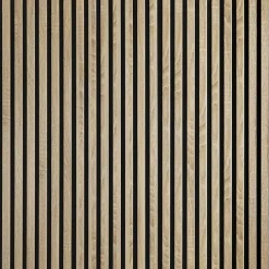 Decoon Panneau tasseaux bois 250 x 30 x 1,9 cm - décor chêne clair fond noir - 0,75m²- Panneau Tasseau Bois