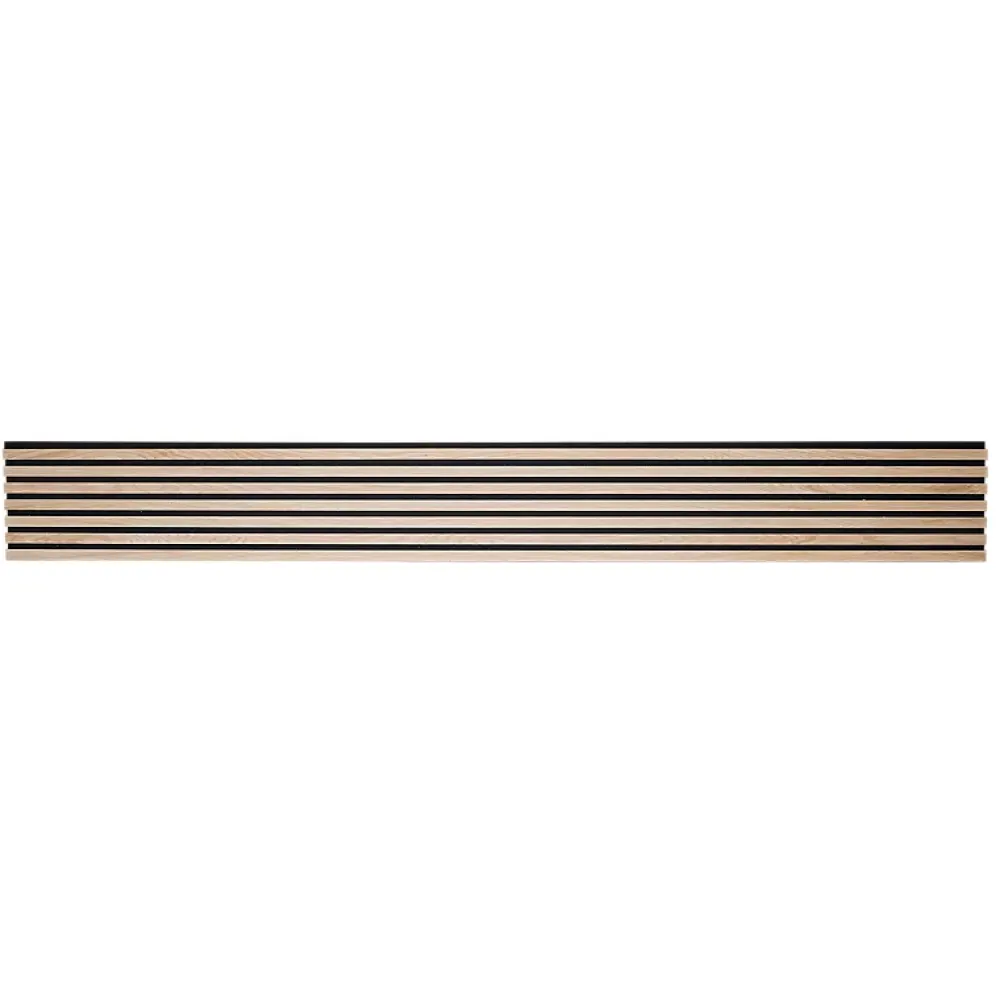 Decoon Panneau tasseaux bois 250 x 30 x 1,9 cm - décor chêne clair fond noir - 0,75m²- Panneau Tasseau Bois