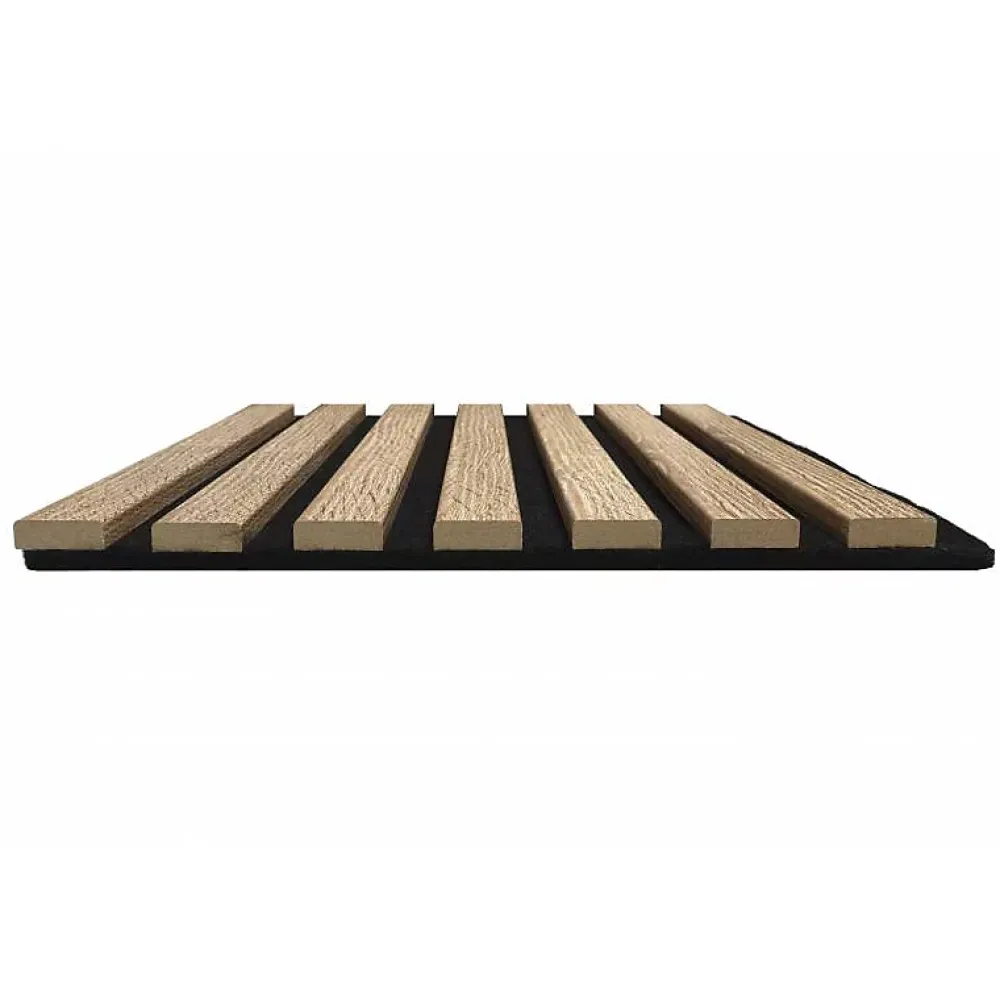 Decoon Panneau tasseaux bois 250 x 30 x 1,9 cm - décor chêne clair fond noir - 0,75m²- Panneau Tasseau Bois