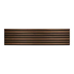 Decoon Panneau tasseaux bois 120 x 30 x 1cm - Lamelles chêne foncé véritable fond noir - 0,36m²- Panneau Tasseau Bois