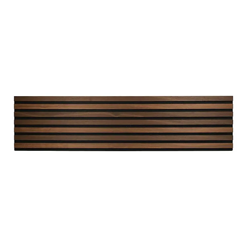 Decoon Panneau tasseaux bois 120 x 30 x 1cm - Lamelles chêne foncé véritable fond noir - 0,36m²- Panneau Tasseau Bois