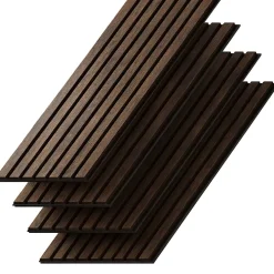 Kosmi Panneau Tasseau Bois<Panneaux Acoustiques Décoratifs en MDF Lot de 4, Acacia, 240x60cm