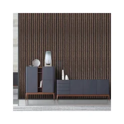 Kosmi Panneau Tasseau Bois<Panneaux Acoustiques Décoratifs en MDF Lot de 4, Acacia, 240x60cm