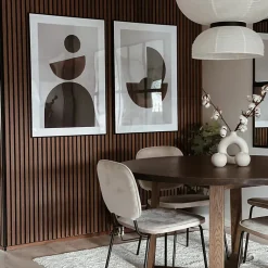 Kosmi Panneaux Acoustiques Décoratifs en MDF Lot de 4, Noyer, 240x60cm- Panneau Tasseau Bois
