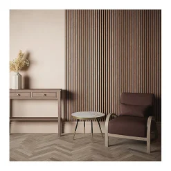 Kosmi Panneaux Acoustiques Décoratifs en MDF Lot de 4, Noyer, 240x60cm- Panneau Tasseau Bois