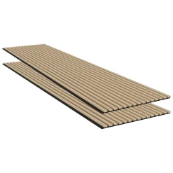 Ps Global Company Panneau Tasseau Bois<Panneaux Acoustiques Décoratifs Chêne Feutrine Noir 240 x 60 x 2,1 cm Lot de 2