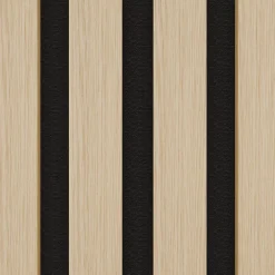Ps Global Company Panneau Tasseau Bois<Panneaux Acoustiques Décoratifs Chêne Feutrine Noir 240 x 60 x 2,1 cm Lot de 2