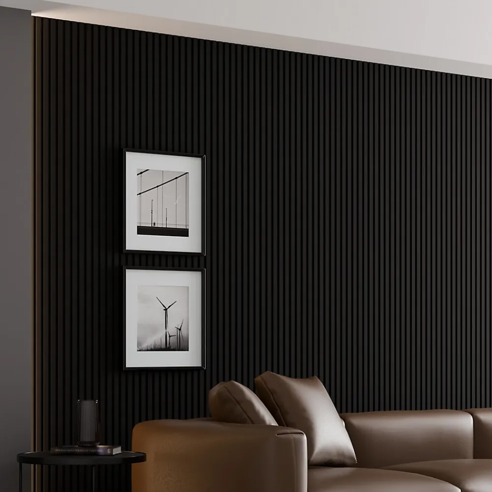 Acupanel Panneau Tasseau Bois<Panneaux Acoustiques Décoratifs Noir Mat Feutrine 240 x 60 x 1,1 cm Lot de 4