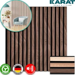 Floordirekt Panneau Décoratif En Bois<Panneaux acoustiques en aspect bois, 1 Pièce, 60 x 60 cm, Black Walnut