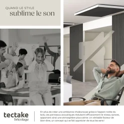 Tectake Panneau Tasseau Bois<Panneaux acoustiques modernes aspect bois en MDF 120 x 60 x 2,1 cm