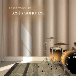Tectake Panneaux acoustiques modernes aspect bois en MDF 120 x 60 x 2,1 cm- Panneau Tasseau Bois