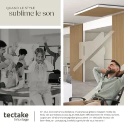 Tectake Panneau Tasseau Bois<Panneaux acoustiques modernes aspect bois en MDF 120 x 60 x 2,1 cm