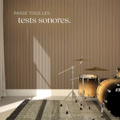 Tectake Panneau Tasseau Bois<Panneaux acoustiques modernes aspect bois en MDF 120 x 60 x 2,1 cm