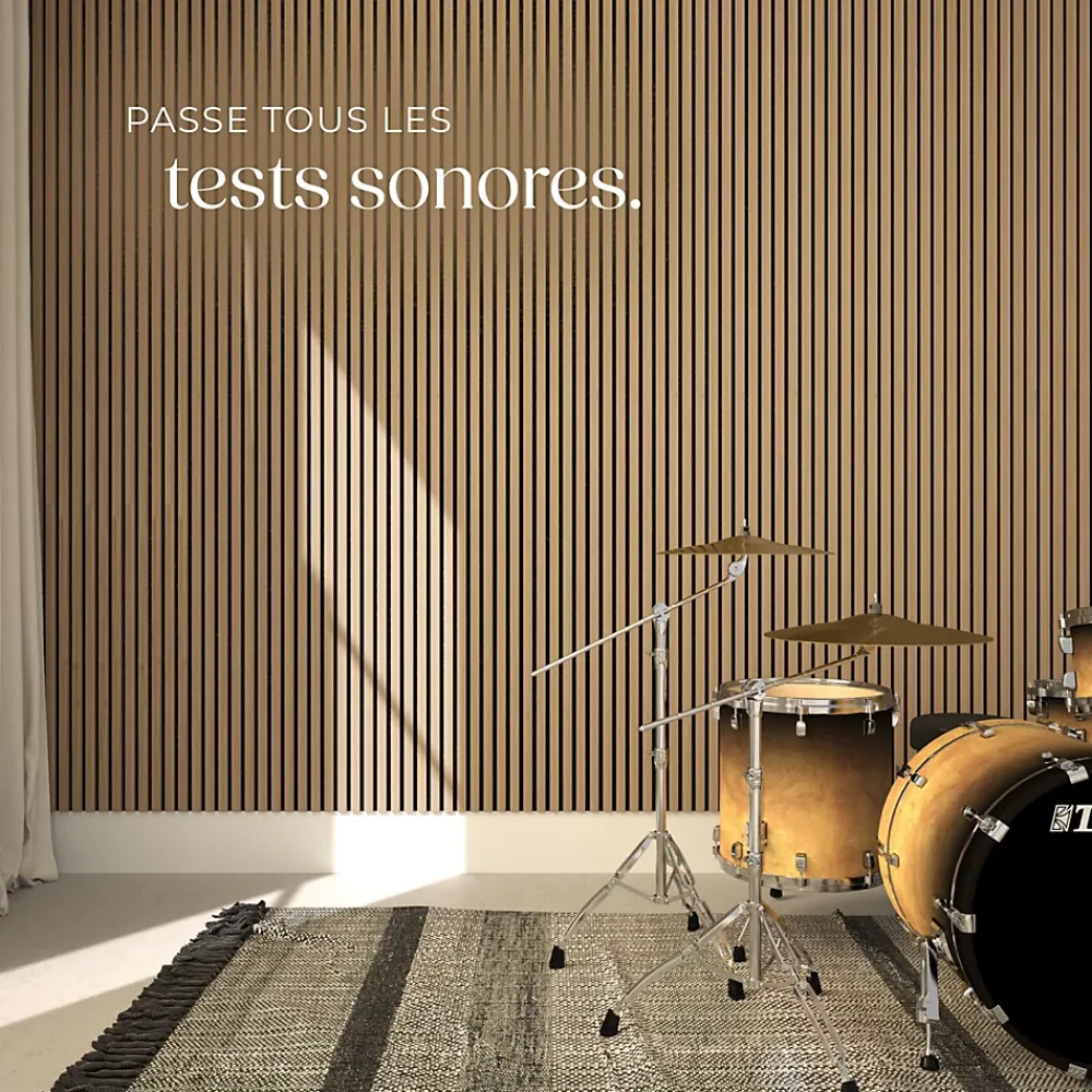 Tectake Panneau Tasseau Bois<Panneaux acoustiques modernes aspect bois en MDF 120 x 60 x 2,1 cm