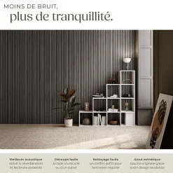 Tectake Panneau Tasseau Bois<Panneaux acoustiques modernes aspect bois en MDF 120 x 60 x 2,1 cm