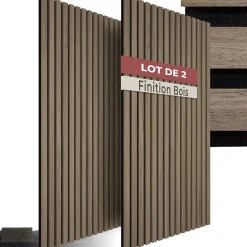 Tectake Panneaux acoustiques modernes aspect bois en MDF 120 x 60 x 2,1 cm- Panneau Tasseau Bois