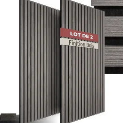 Tectake Panneaux acoustiques modernes aspect bois en MDF 120 x 60 x 2,1 cm- Panneau Tasseau Bois